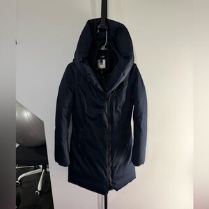 EUC Soia & Kyo Dark Blue Hooded Puffer Coat